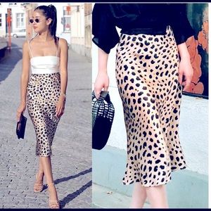 High Waist Leopard Print Skirt